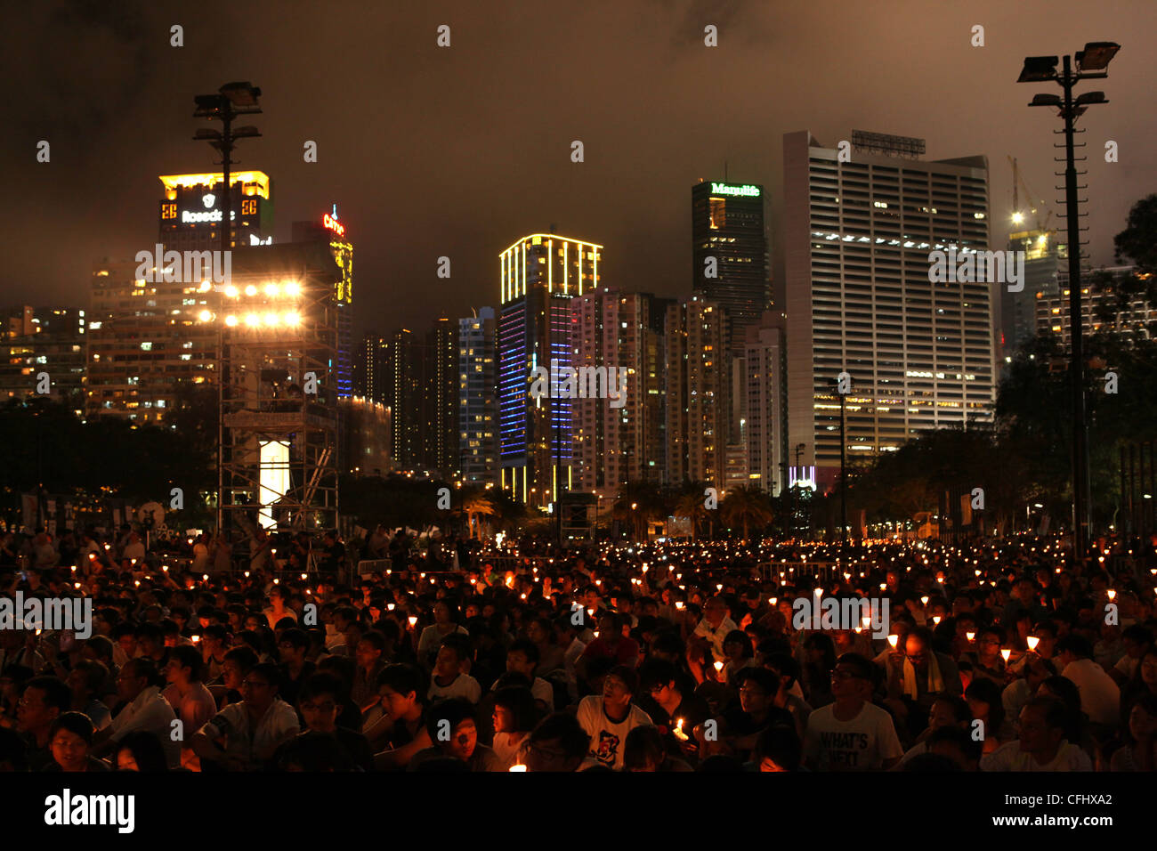 Candlelight vigil , Hong Kong Stock Photo Alamy