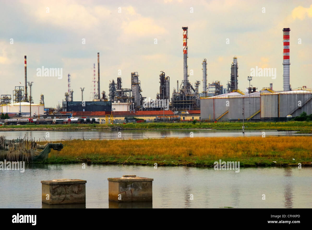 Venice, Marghera, Italy. The industrial area of Porto Marghera. The  petrochemical Stock Photo - Alamy