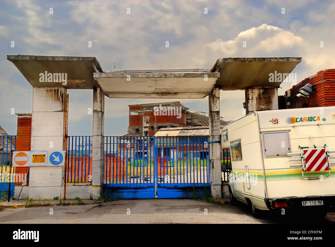 Venice, Marghera, Italy. The industrial area of Porto Marghera : an abandoned factory. Stock Photo
