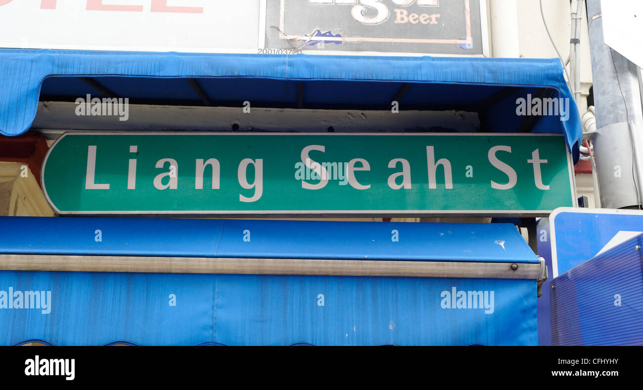 Liang Seah Street Sign In Singapore Stock Photo Alamy