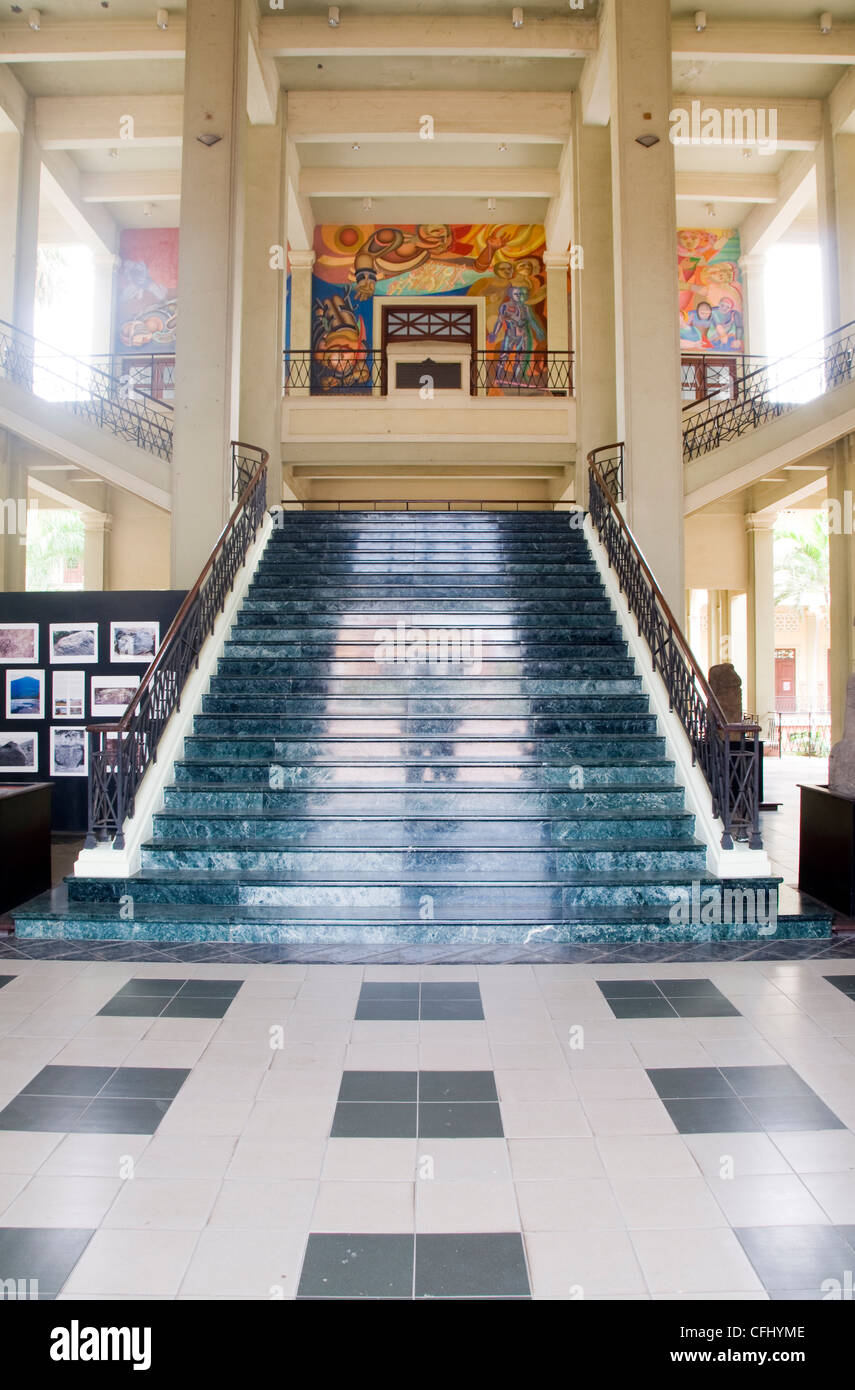 editorial interior staircase National Palace Culture Museum Managua Nicaragua palace architecture paintings museum museo nationa Stock Photo