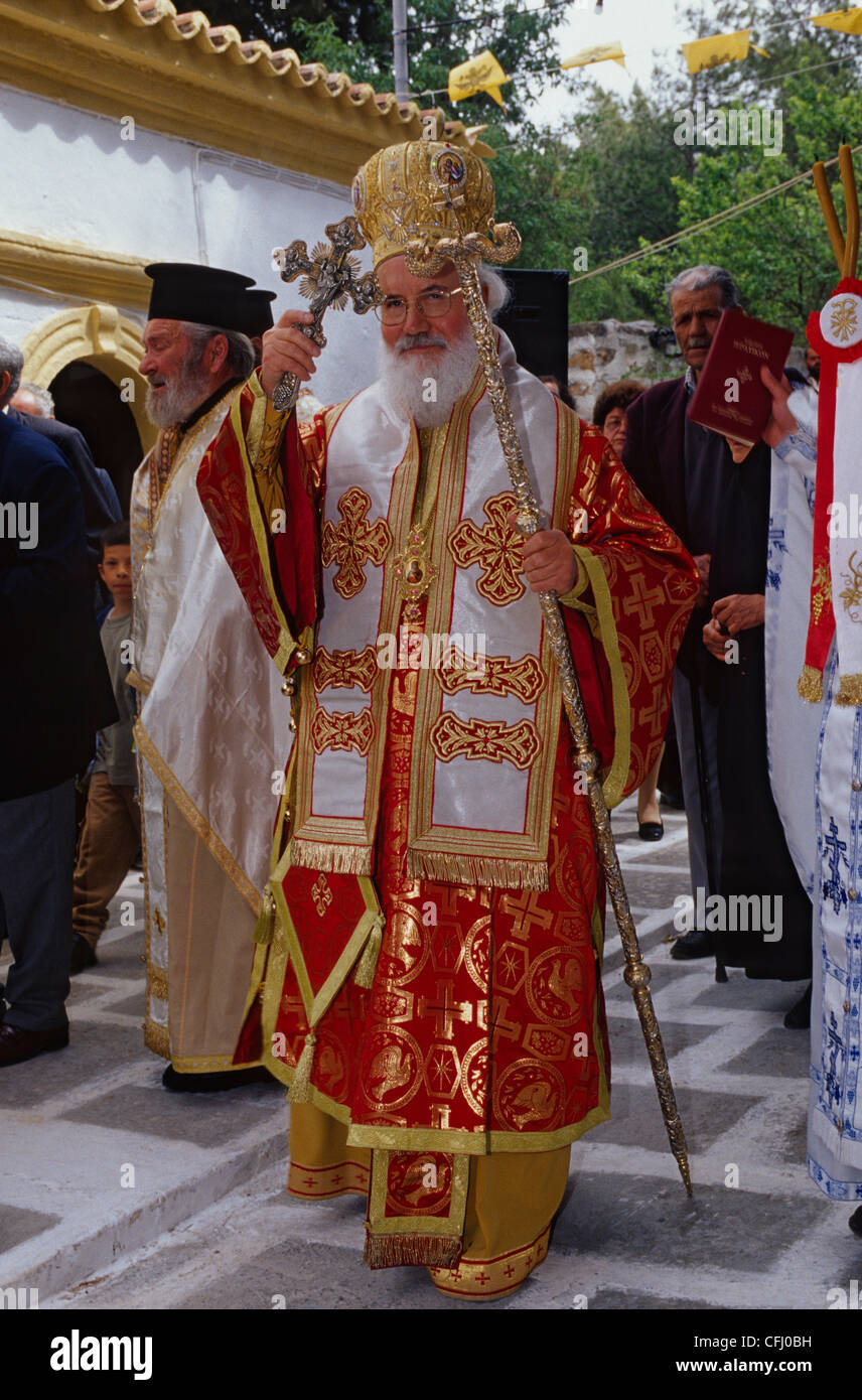 Orthodox Priest in in Procession at Easter Stock Photo