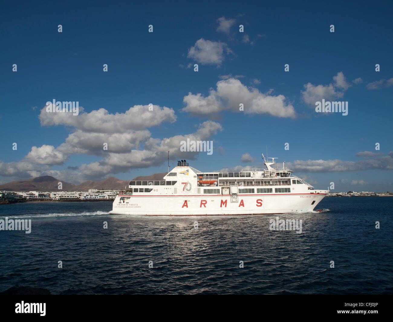 The Ferry To Fuerteventura Leaving Playa Blanca Lanzarote