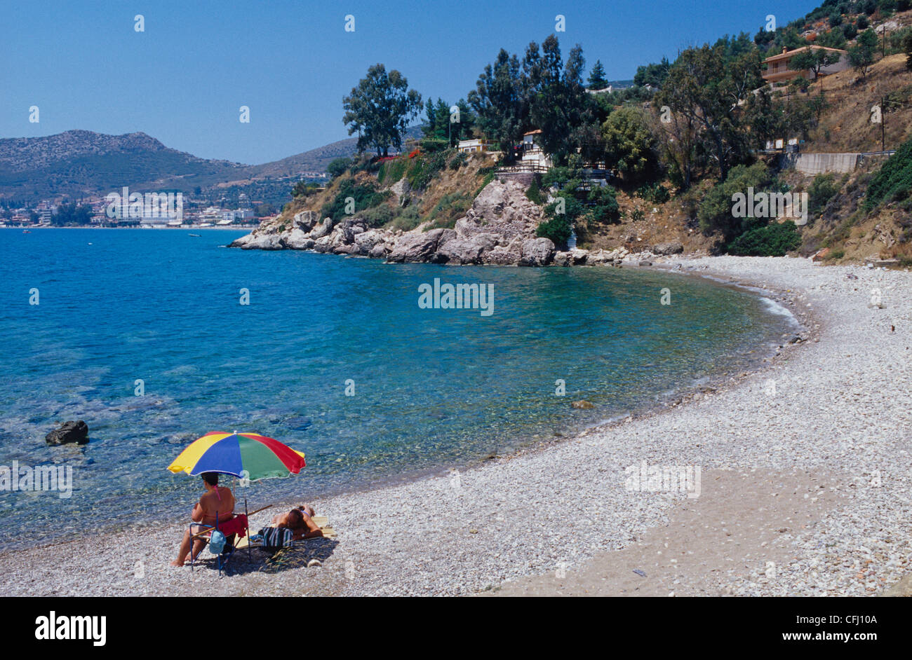 Bay on the Eastern Coast of the Peloponnese Stock Photo