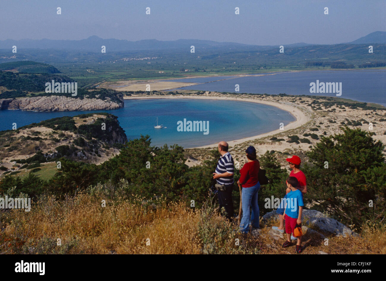 View of Voidokilia Bay near Pylos Stock Photo