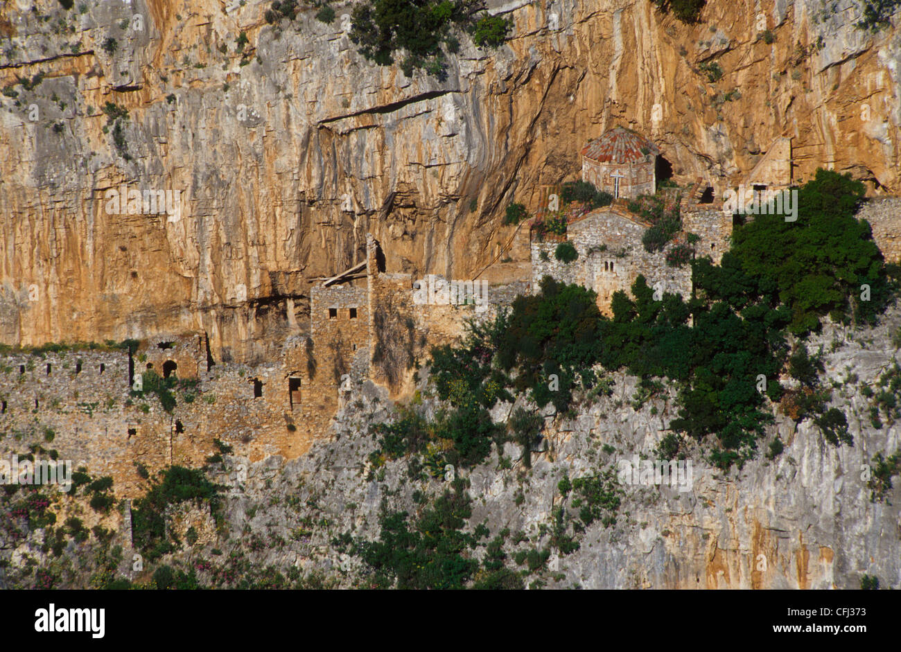 The Monastery Philosophou in der Lousios Gorge Stock Photo