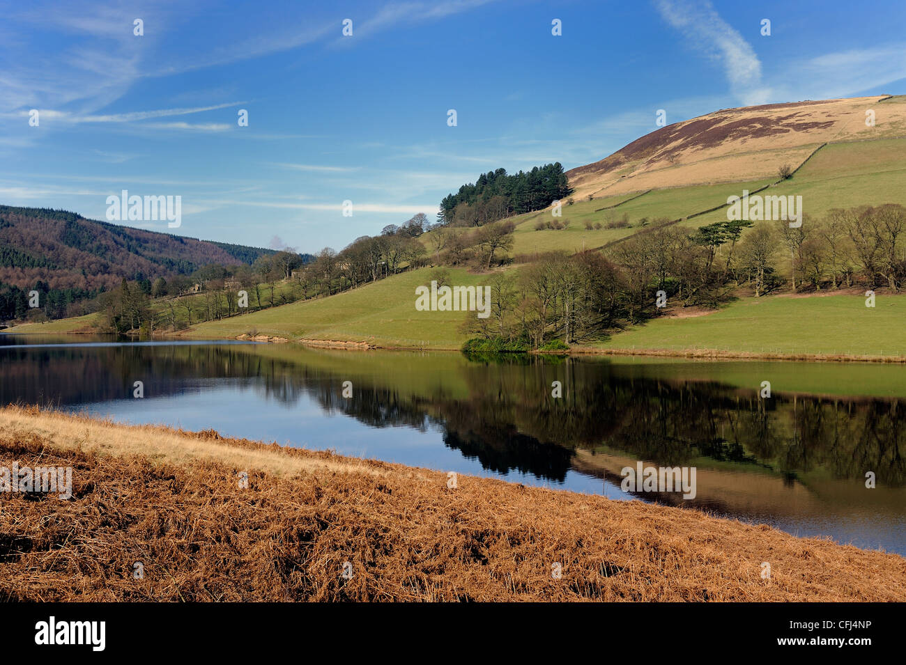 ladybower reservoir scenery derbyshire england uk Stock Photo - Alamy