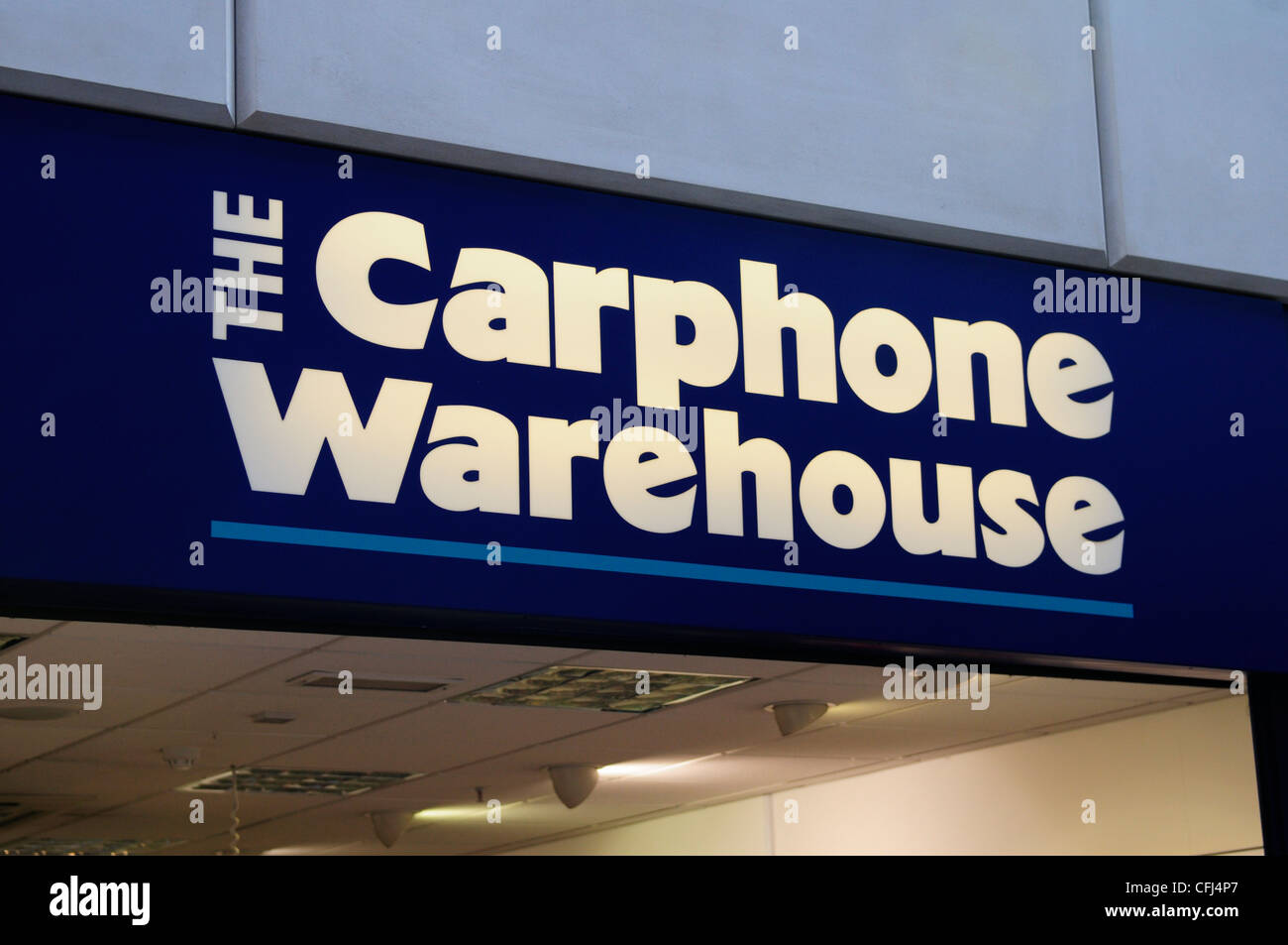 The Carphone Warehouse Shop Sign, Cambridge, England, UK Stock Photo
