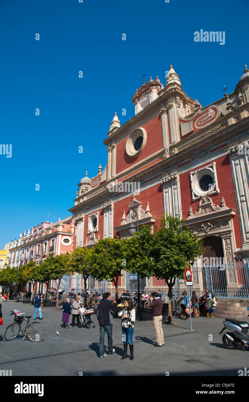 Plaza del Salvador square central Seville Andalusia Spain Stock Photo