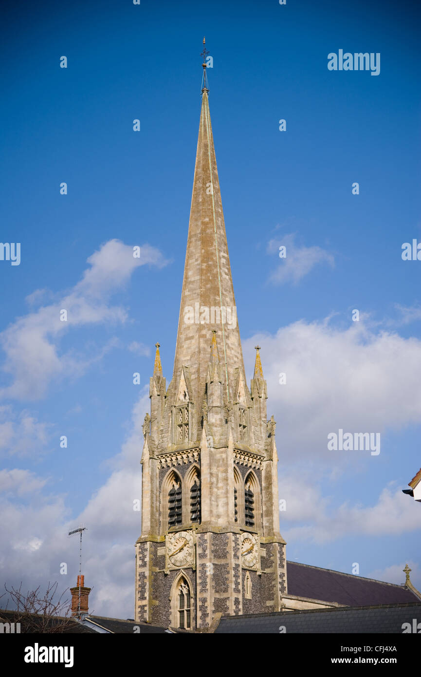 Dorking Town center one way system and St Martin’s church and dorkings ...