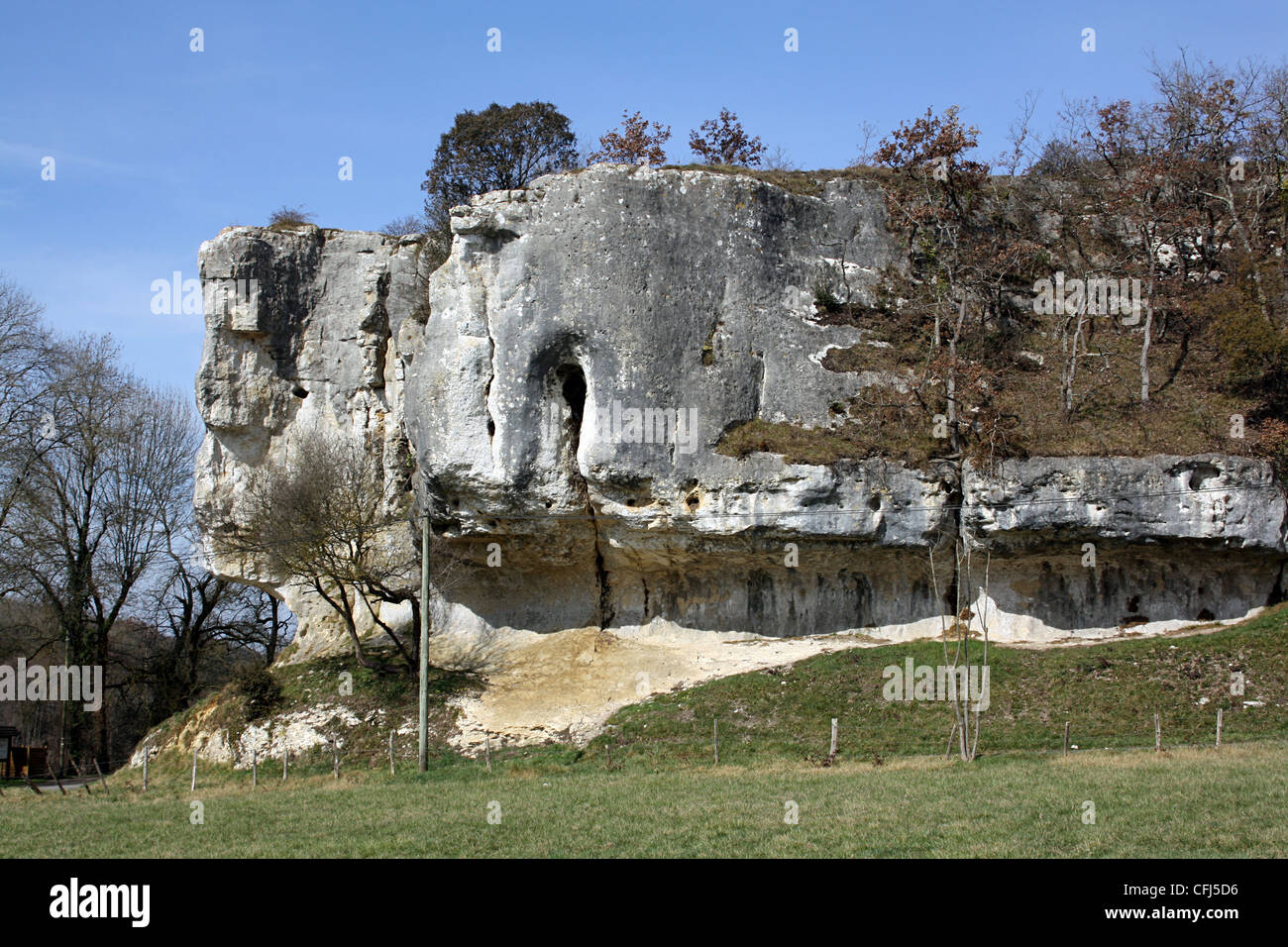 Undercut limestone cliffs near Puymoyen, SW France Stock Photo Alamy