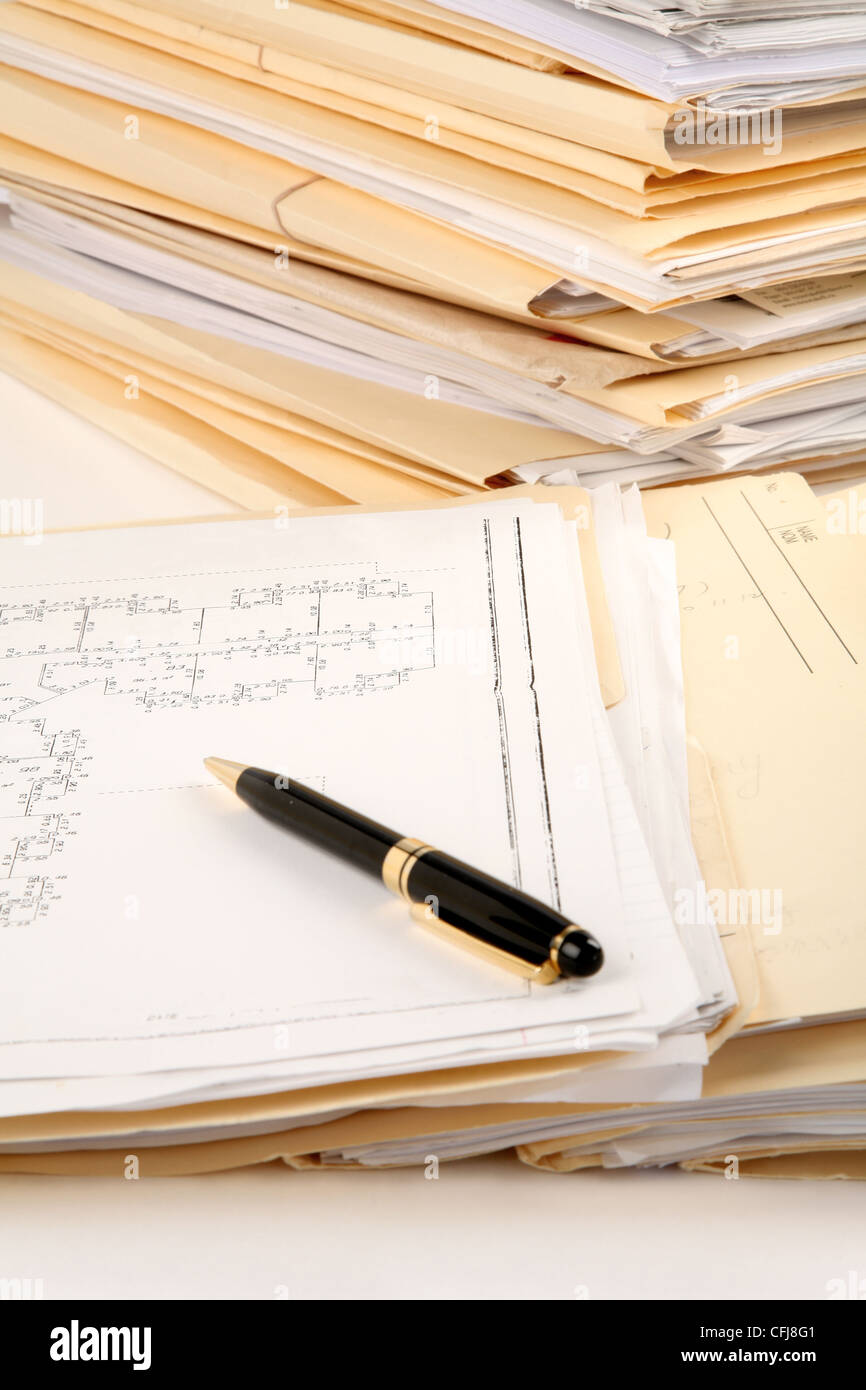 file Stack close up shot Stock Photo - Alamy