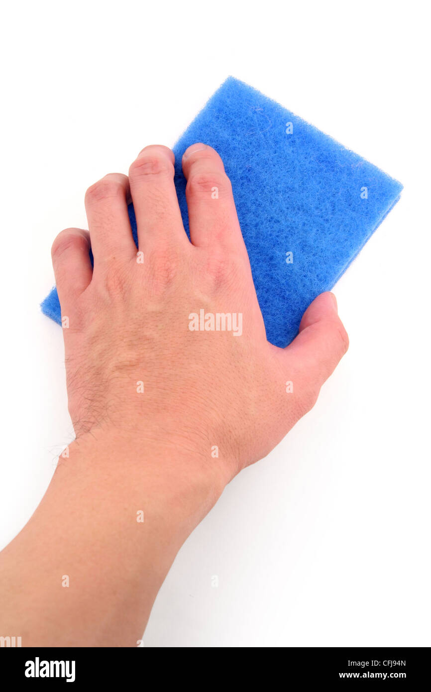 https://c8.alamy.com/comp/CFJ94N/hand-holding-blue-scrubber-with-white-background-CFJ94N.jpg