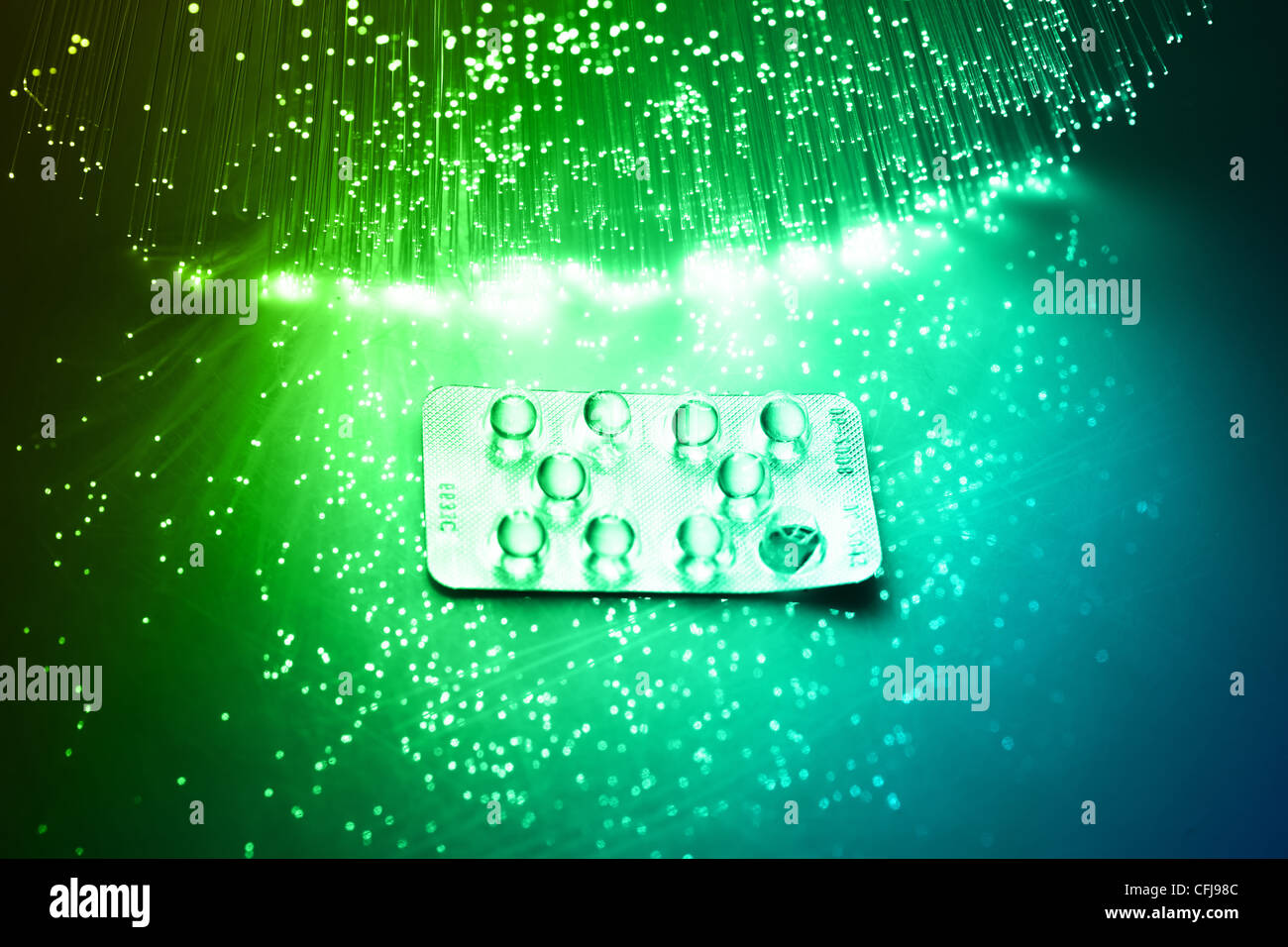 Fiber Optics Background With Lots Of Light Spots Stock Photo Alamy