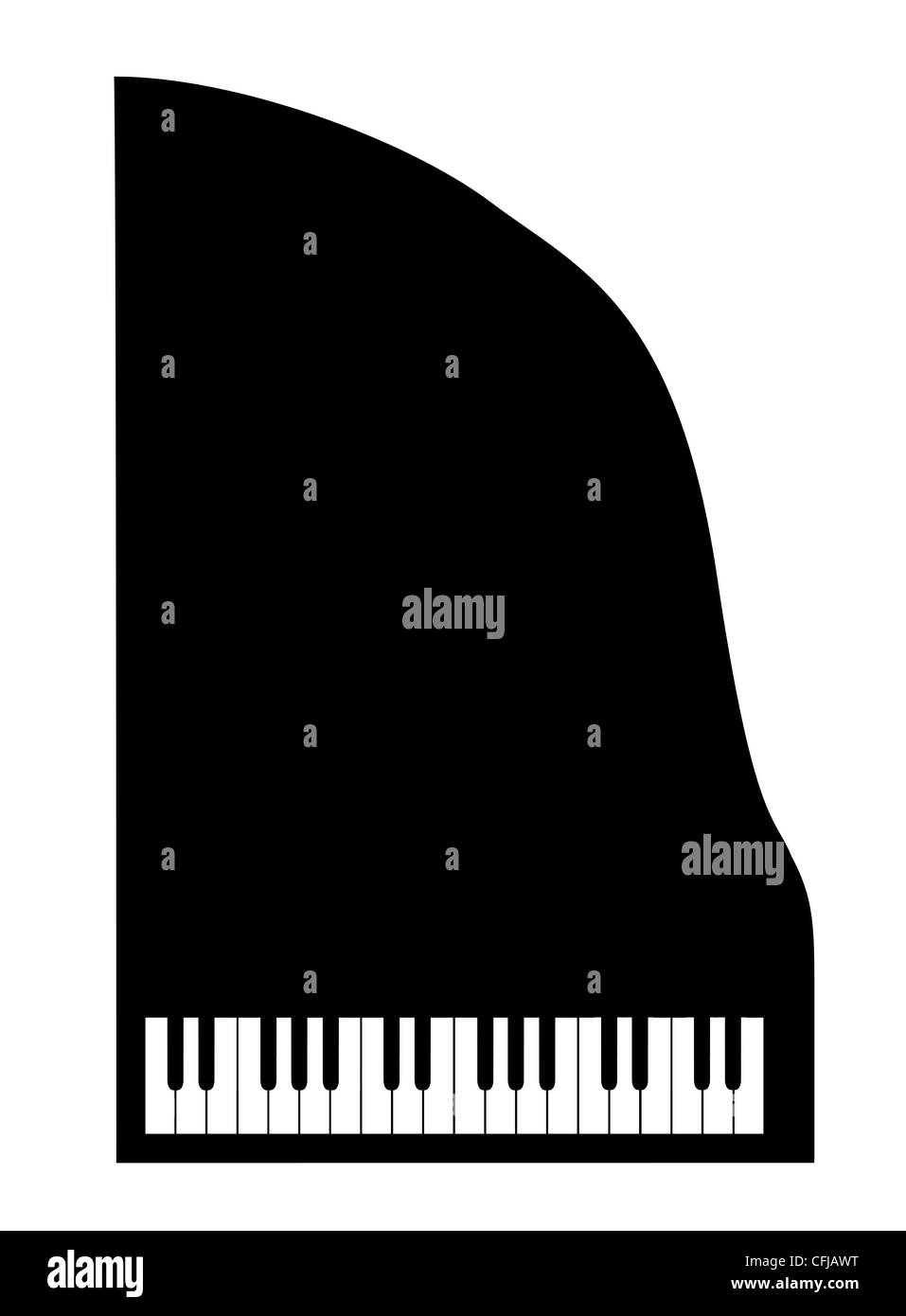 vector silhouette grand piano on white background Stock Photo