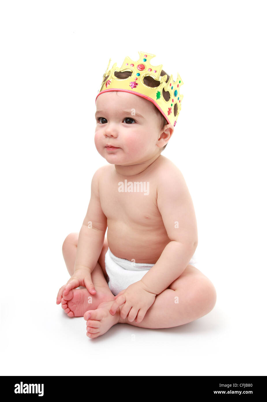 Baby wearing crown hi-res stock photography and images - Alamy