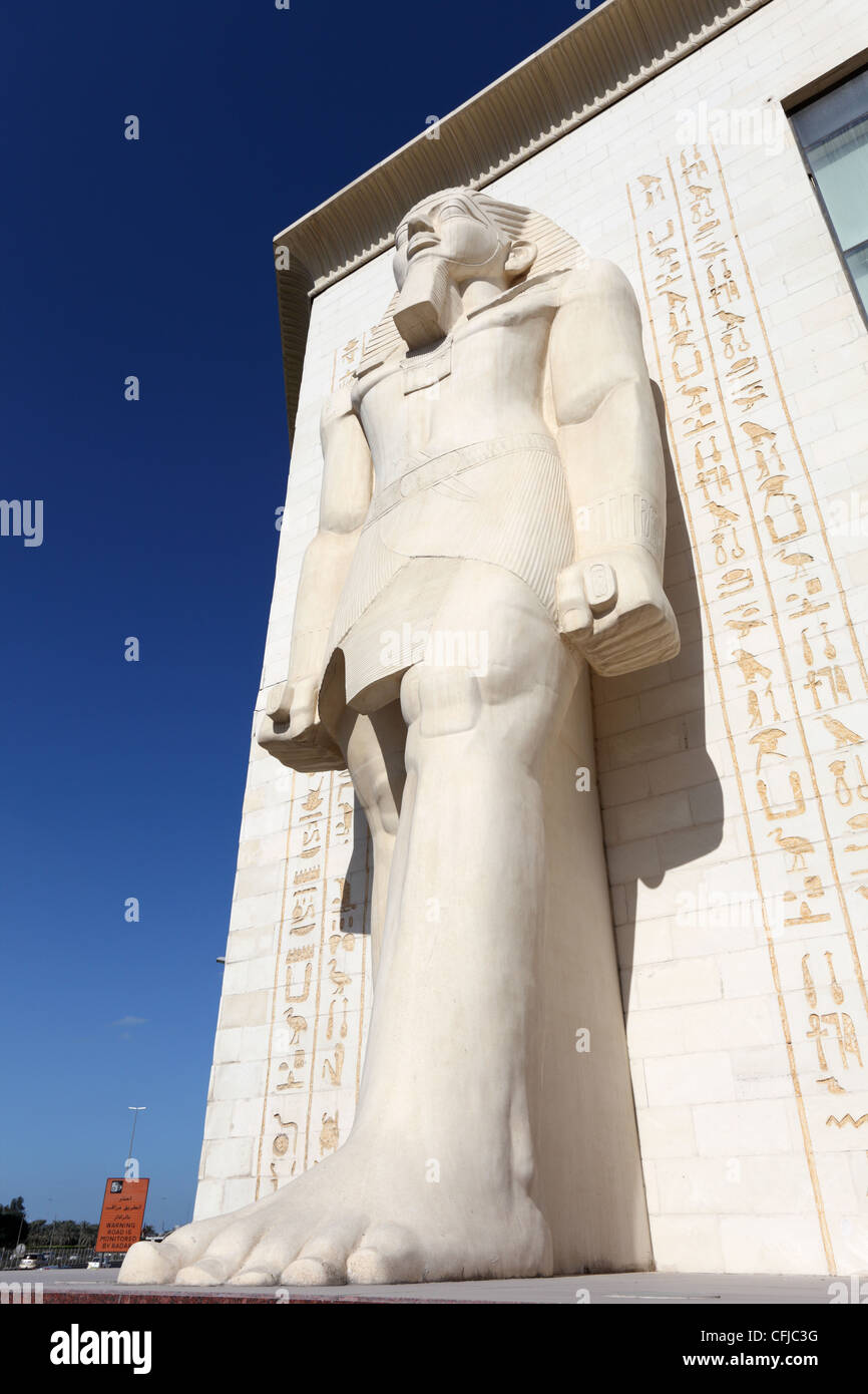 Egyptian statue at WAFI Mall in Dubai, United Arab Emirates Stock Photo