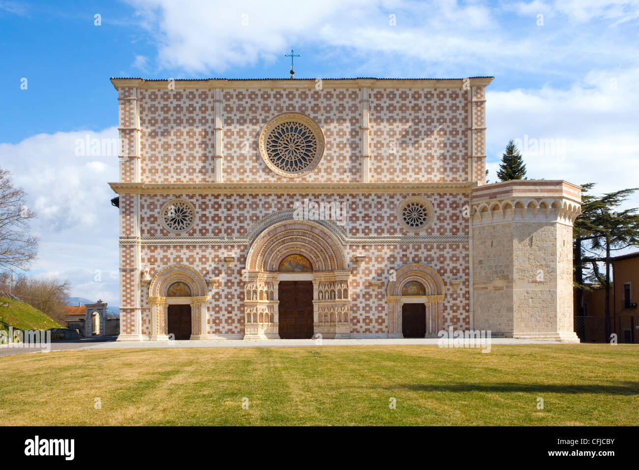 Basilica Di Saint Maria Di Collemaggio,L'Aquila,Abruzzo,eastern Italy,1287,Cathedral,founded 1287,Pope Celestine 5,monastery Stock Photo