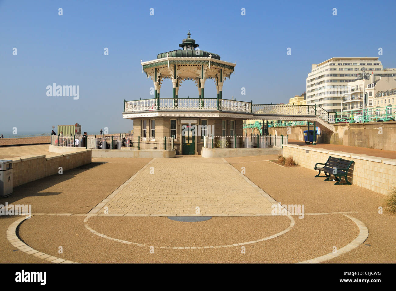 Renovated Victorian Brighton Bandstand (Birdcage), Brighton seafront, East Sussex, UK Stock Photo