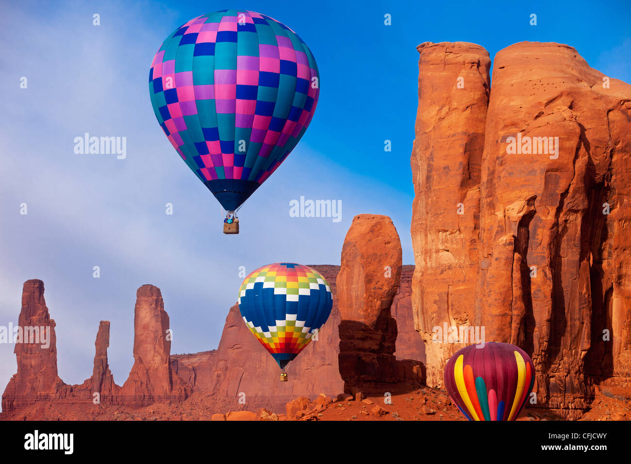 Hot air balloon festival in Monument Valley, Arizona USA Stock Photo - Alamy