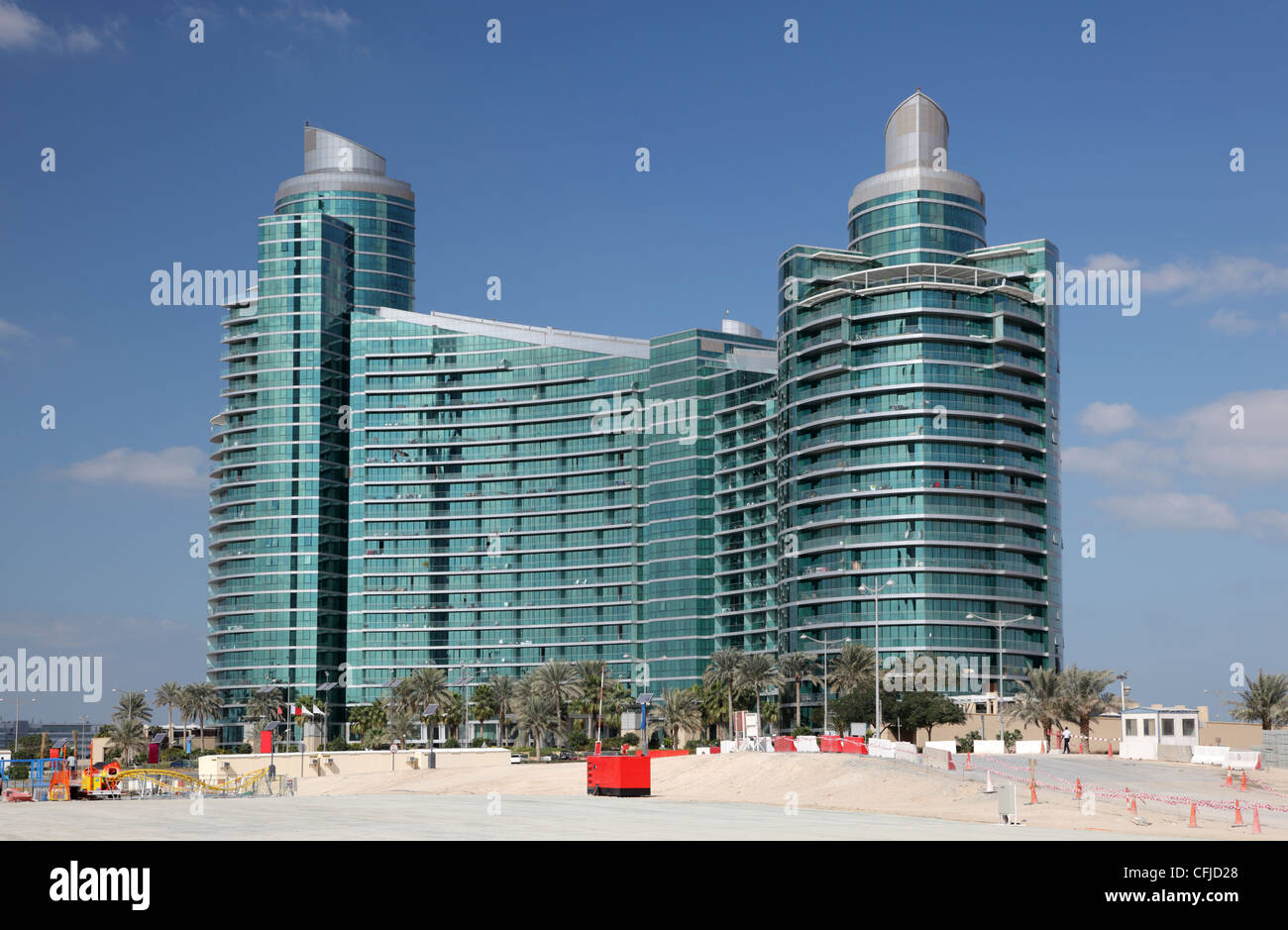Modern highrise building at Dubai Festival City, United Arab Emirates Stock Photo
