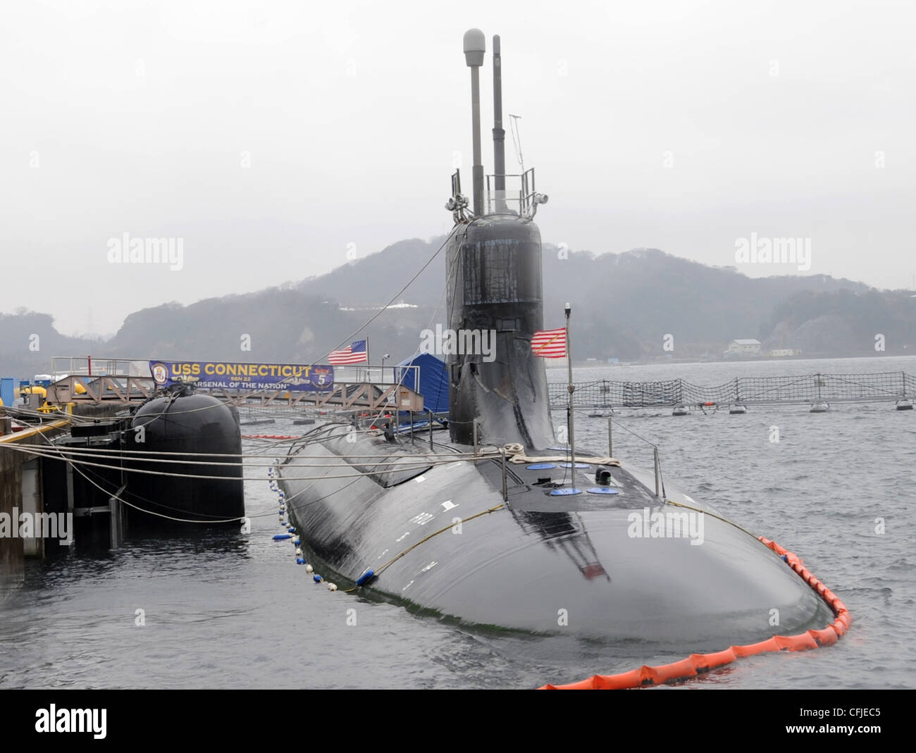 The Seawolf-class attack submarine USS Connecticut Stock Photo