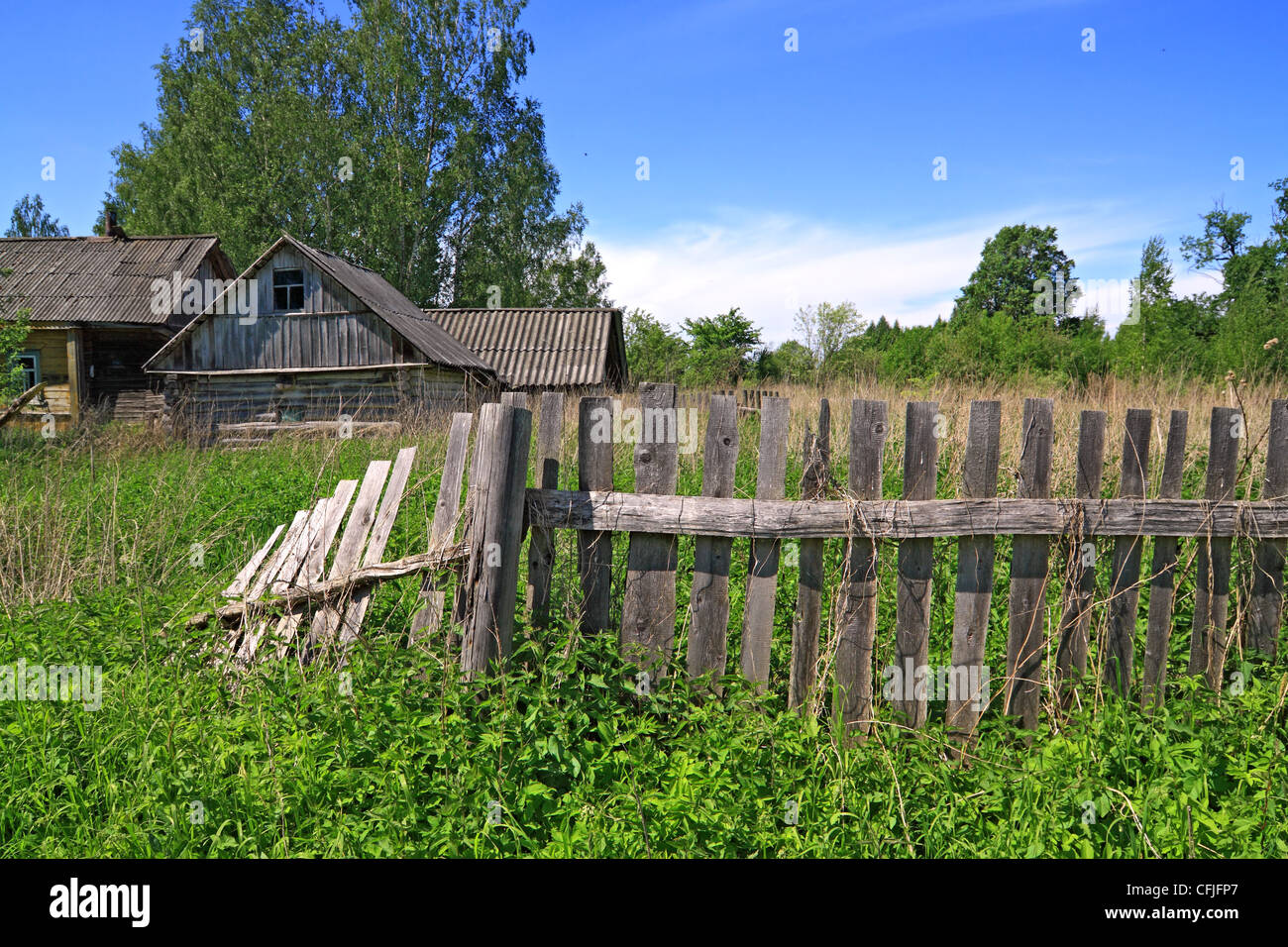 Wooden fence near house hi-res stock photography and images - Alamy