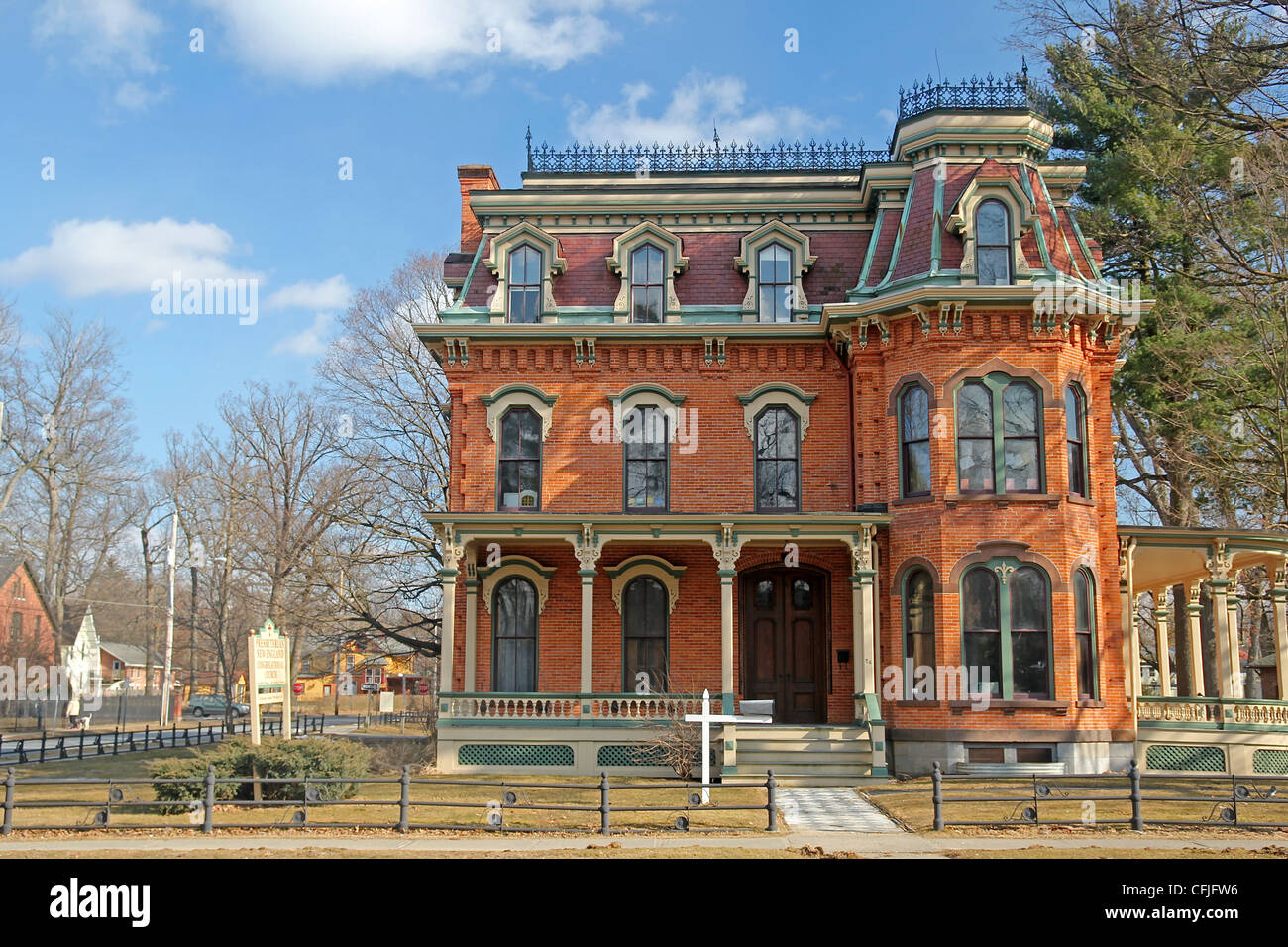 Nolan House, built in 1872, now owned by the Presbyterian Church. Saratoga Springs, New York Stock Photo