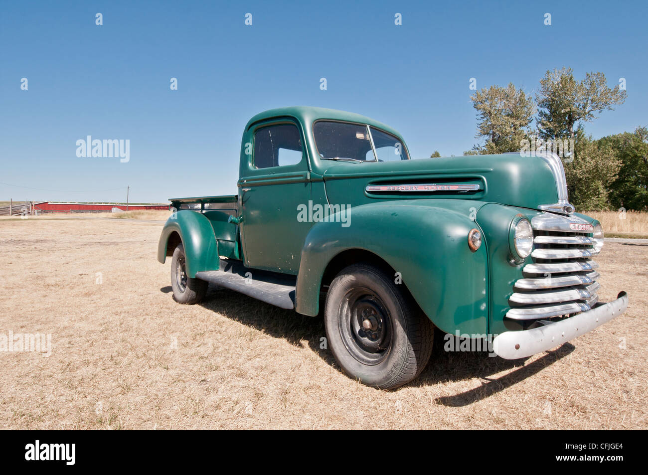 1947 Mercury 1/2 ton truck, Bar U Ranch, National Historic Site, Alberta, Canada Stock Photo