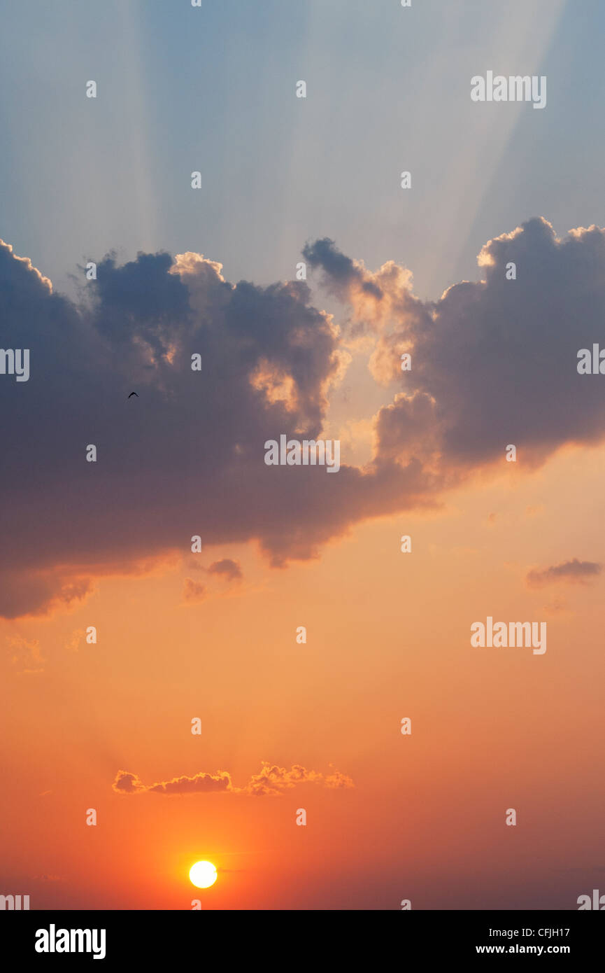 Indian sunset sky. Andhra Pradesh, India Stock Photo