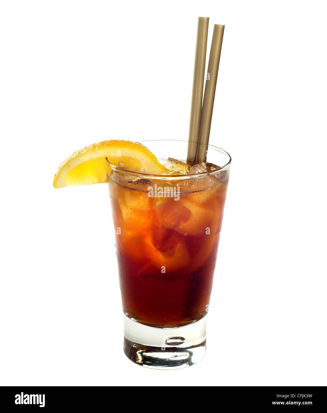 Cuba libre cocktail drink isolated on white background Stock Photo - Alamy