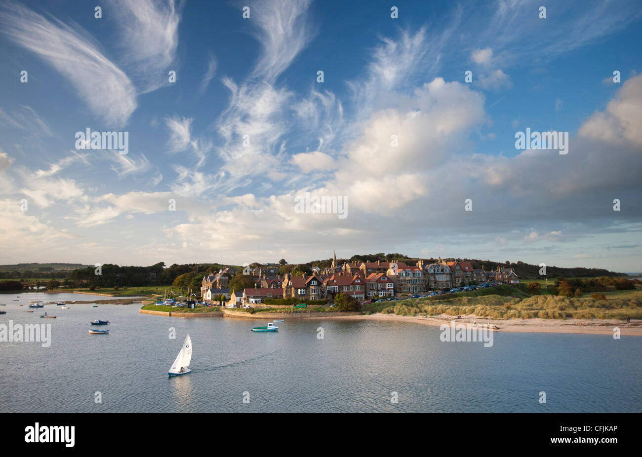 Alnmouth village and the Aln Estuary, Alnwick, Northumberland, England, United Kingdom, Europe Stock Photo
