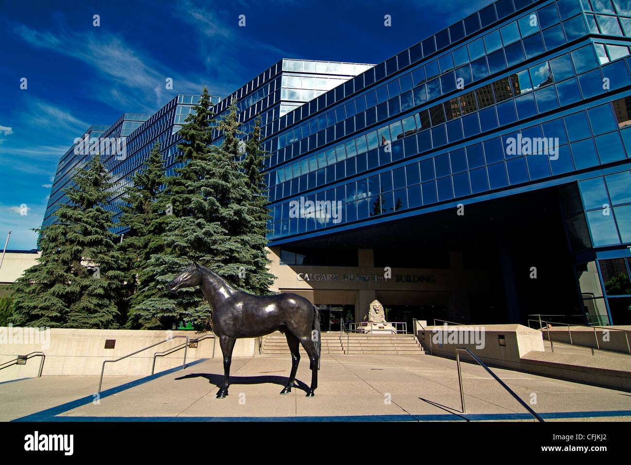 Sculpture at Calgary City Hall, Calgary, Alberta, Canada, North America Stock Photo
