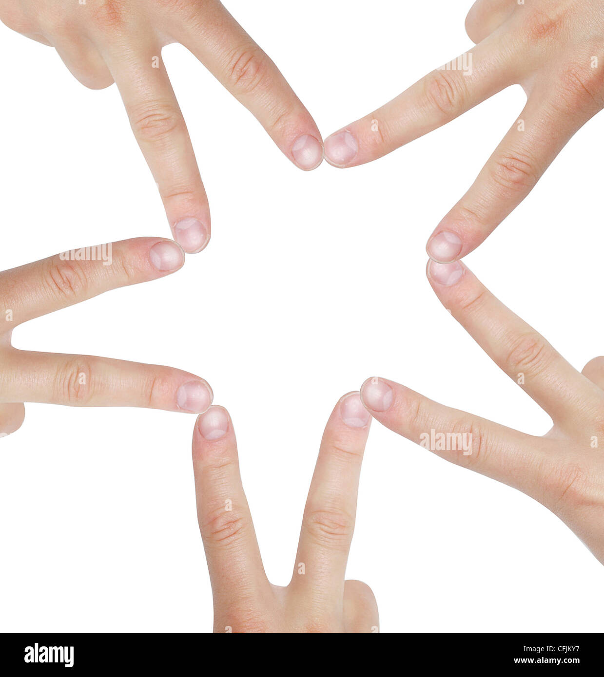 Hands creating a star Stock Photo - Alamy