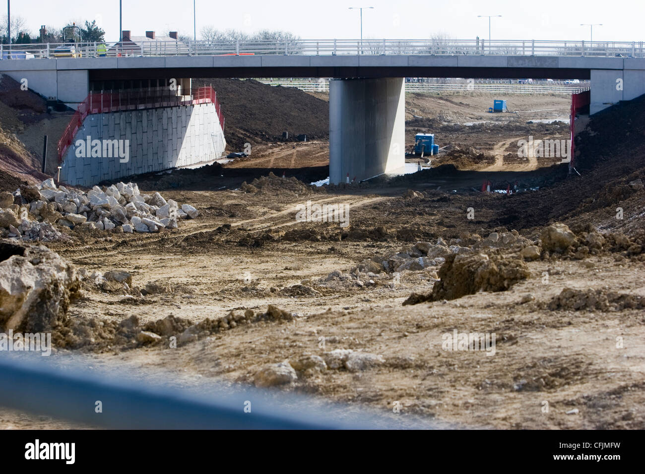 Construction of the Blunsdon A419 dual carriageway bypass road near
