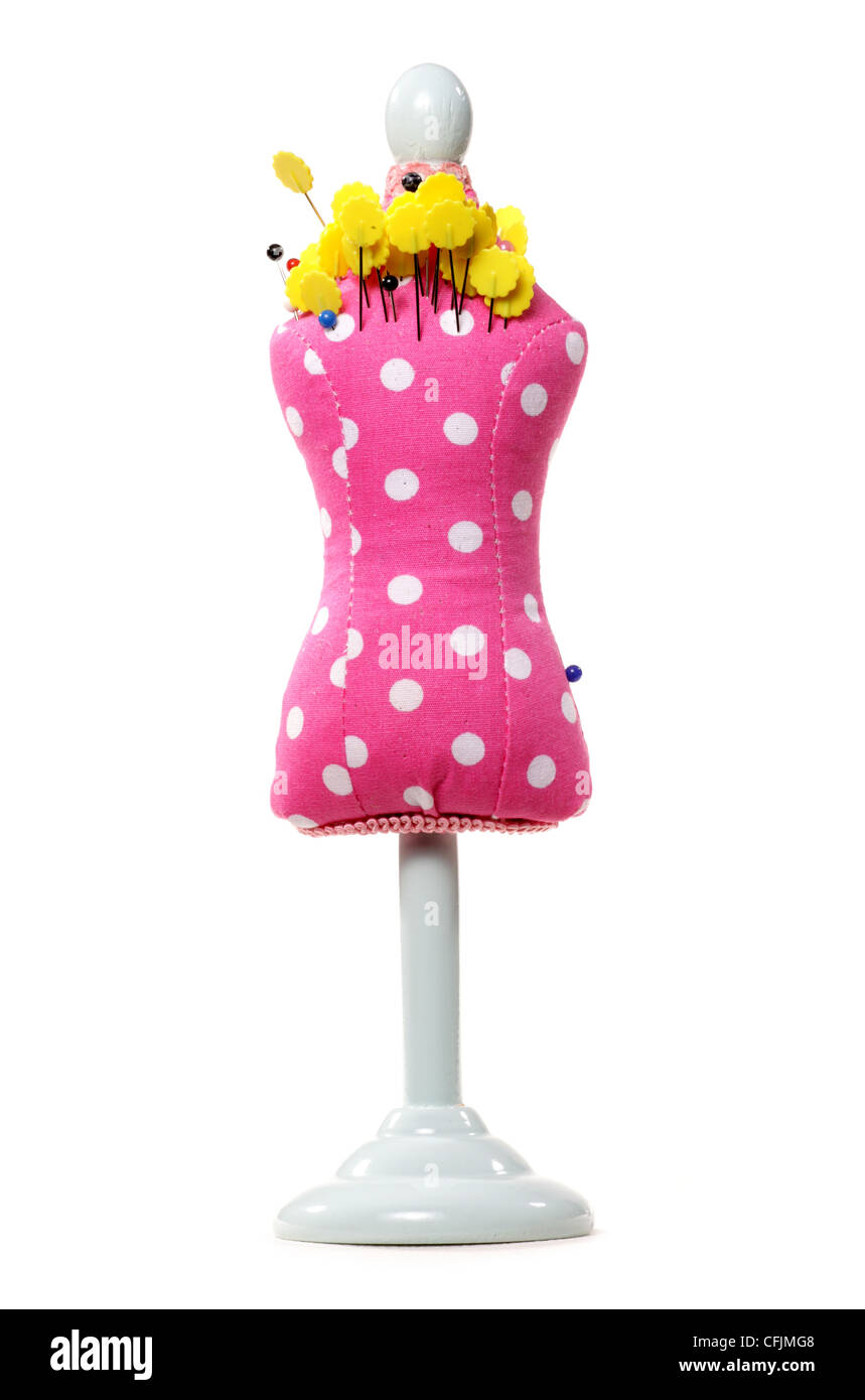 Pink mannequin pin cushion studio cutout Stock Photo - Alamy