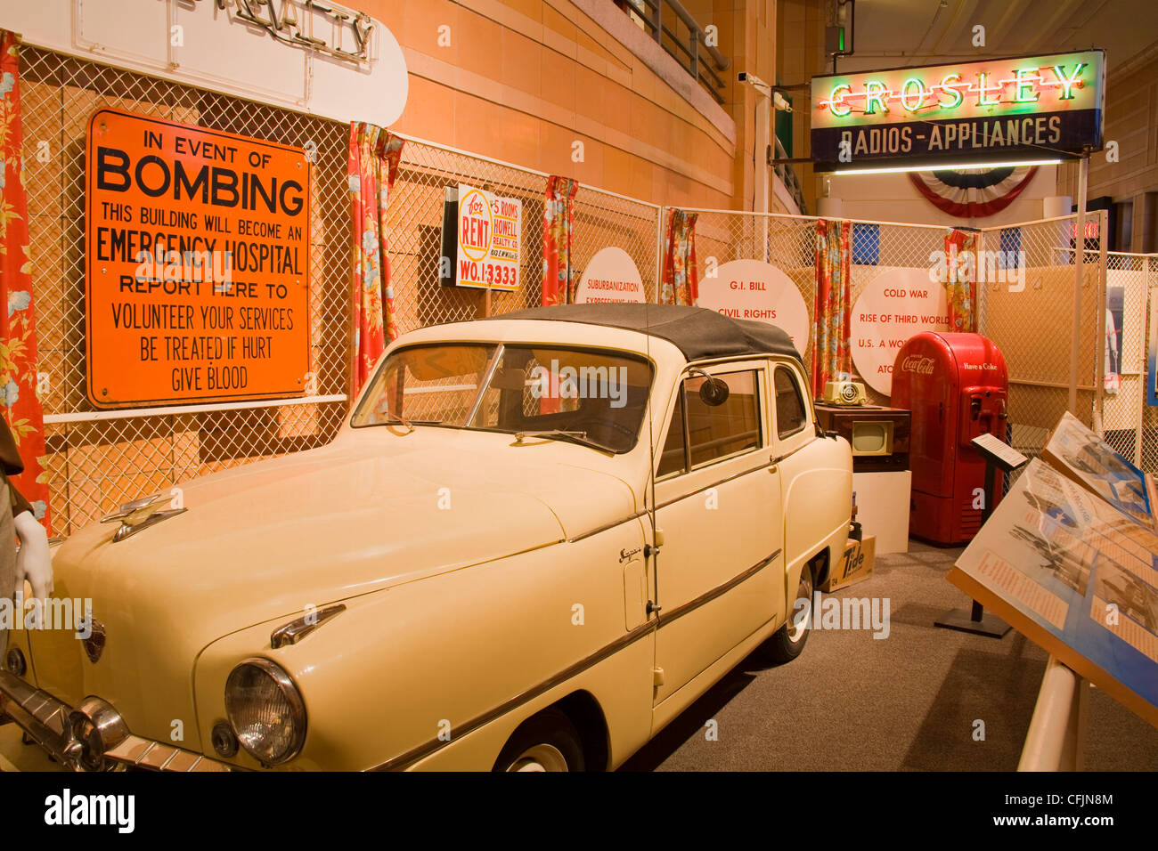 Exhibit in the History Museum, Cincinnati, Ohio, United States of America, North America Stock