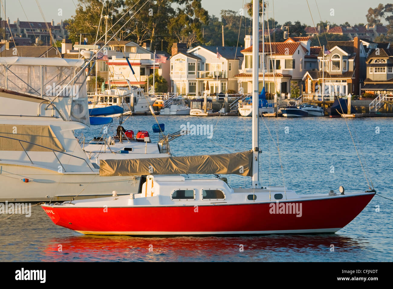 Boats in Newport Channel near Balboa, Newport Beach, Orange County