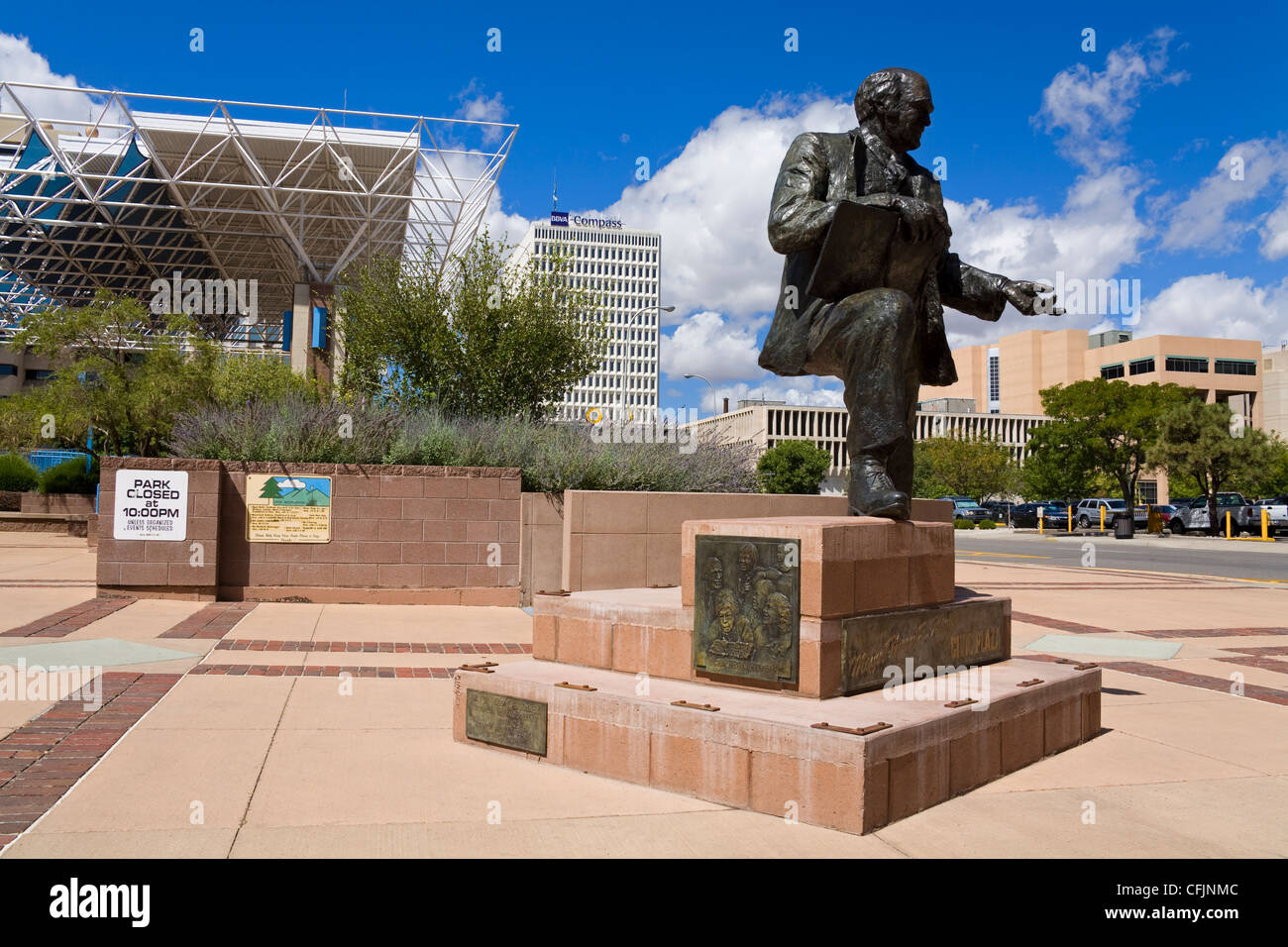 Mayor Harry E. Kinney statue in Civic Plaza, Albuquerque, New Mexico, United States of America