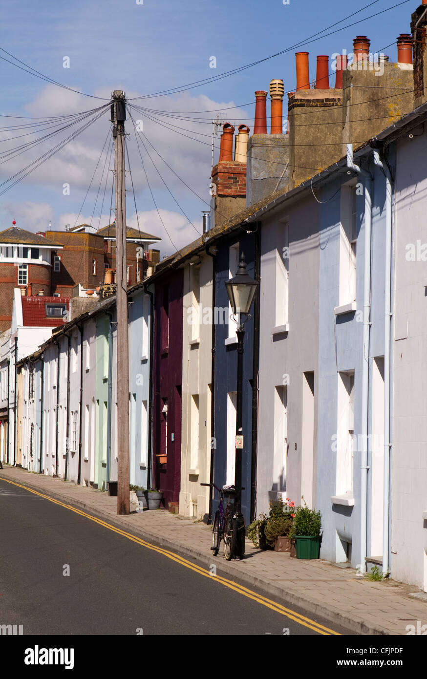 Colourful houses in Kemptown in Brighton Stock Photo