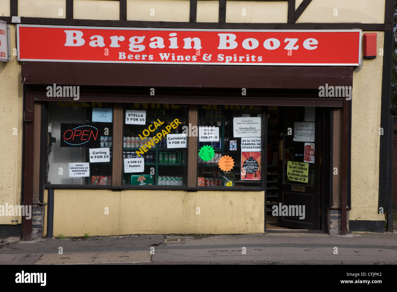 Bargain Booze shop selling wine, beer, spirits and other forms of alcohol in Swindon, Wiltshire