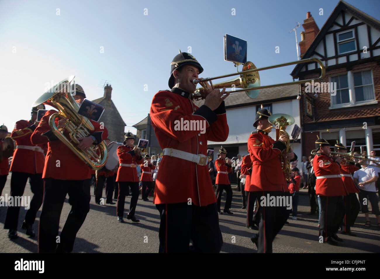 Military parade in Royal Wootton Bassett as a tribute from the armed