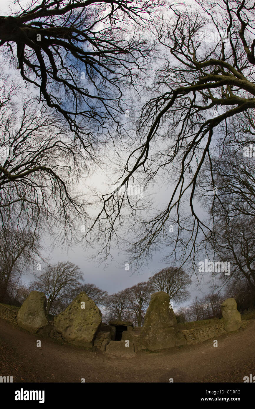 Wayland's Smithy, ancient neolithic chambered long barrow on The Ridgeway Stock Photo