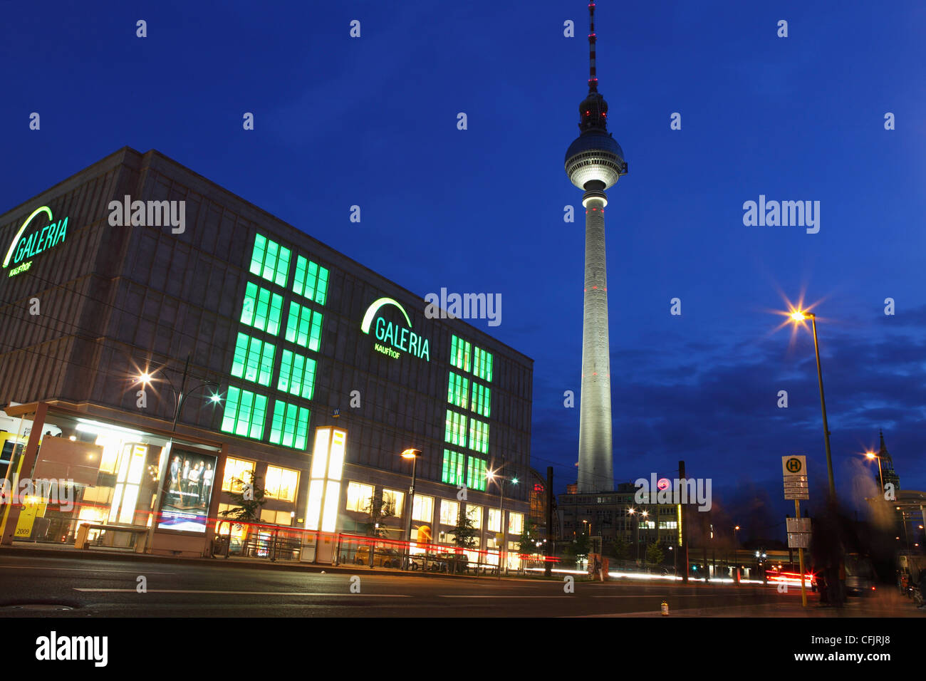 Galeria Kaufhof department store and the Television Tower (Berliner Fersehturm) at Alexanderplatz, Berlin, Germany, Europe Stock Photo