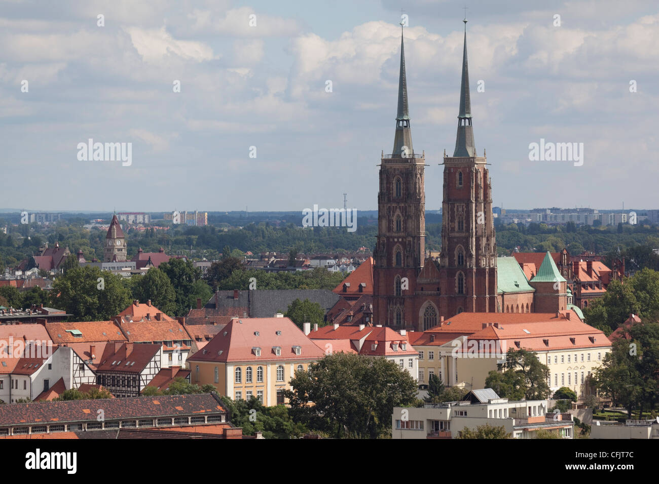 Cathedral view from Marii Magdaleny Church, Wroclaw, Silesia, Poland, Europe Stock Photo