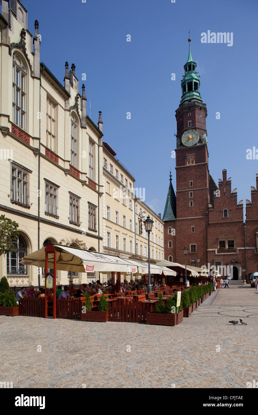 Market Square and Town Hall, Old Town, Wroclaw, Silesia, Poland, Europe Stock Photo