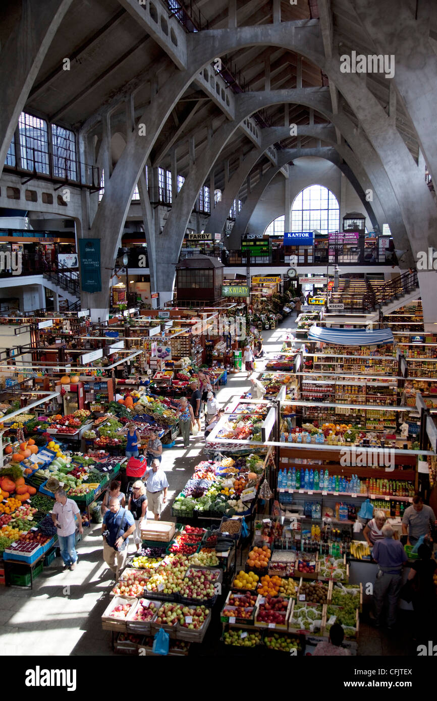 Indoor market, Old Town, Wroclaw, Silesia, Poland, Europe Stock Photo