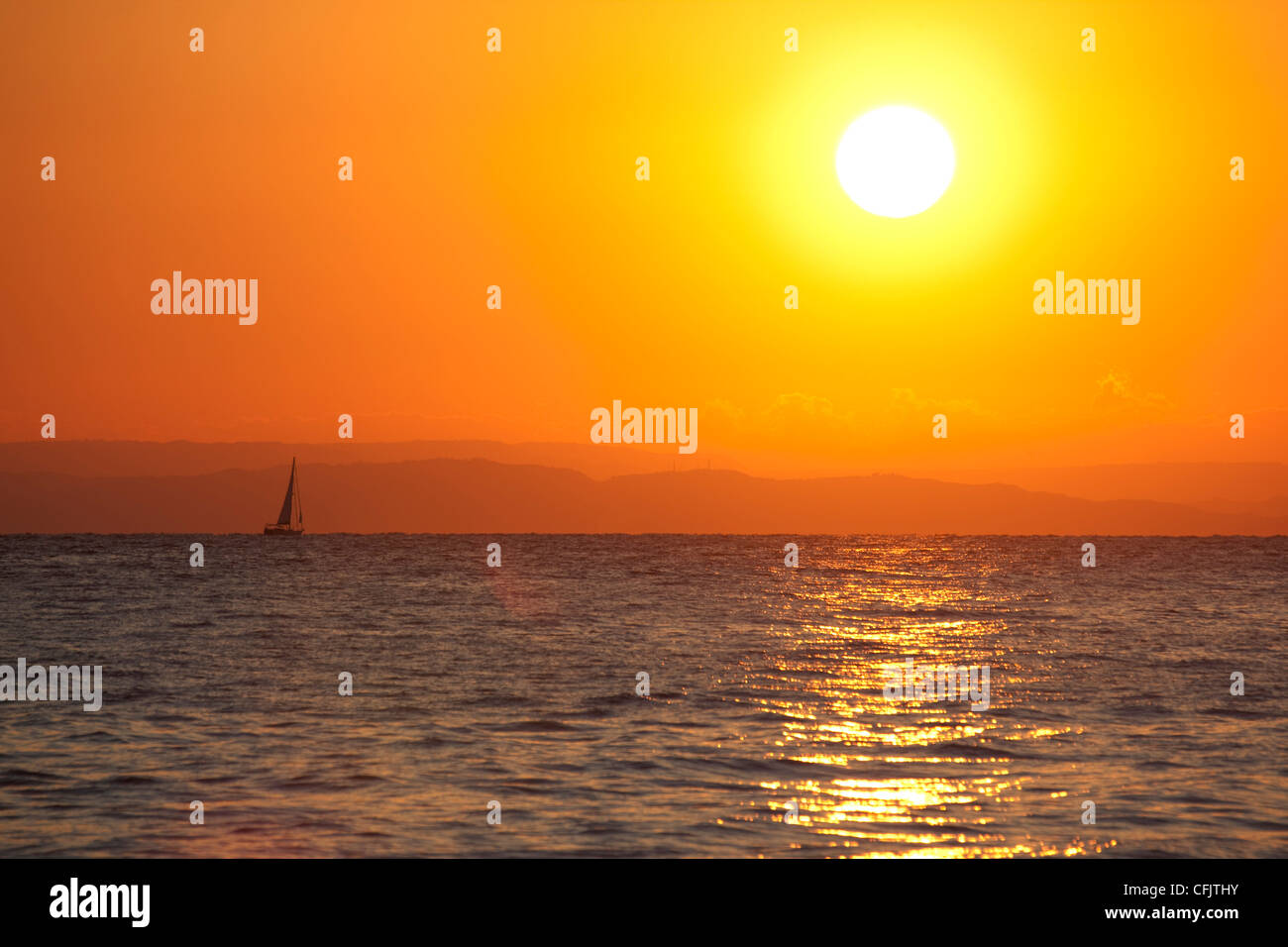 Sunrise, Argassi, Zante, Ionian Islands, Greek Islands, Greece, Europe Stock Photo
