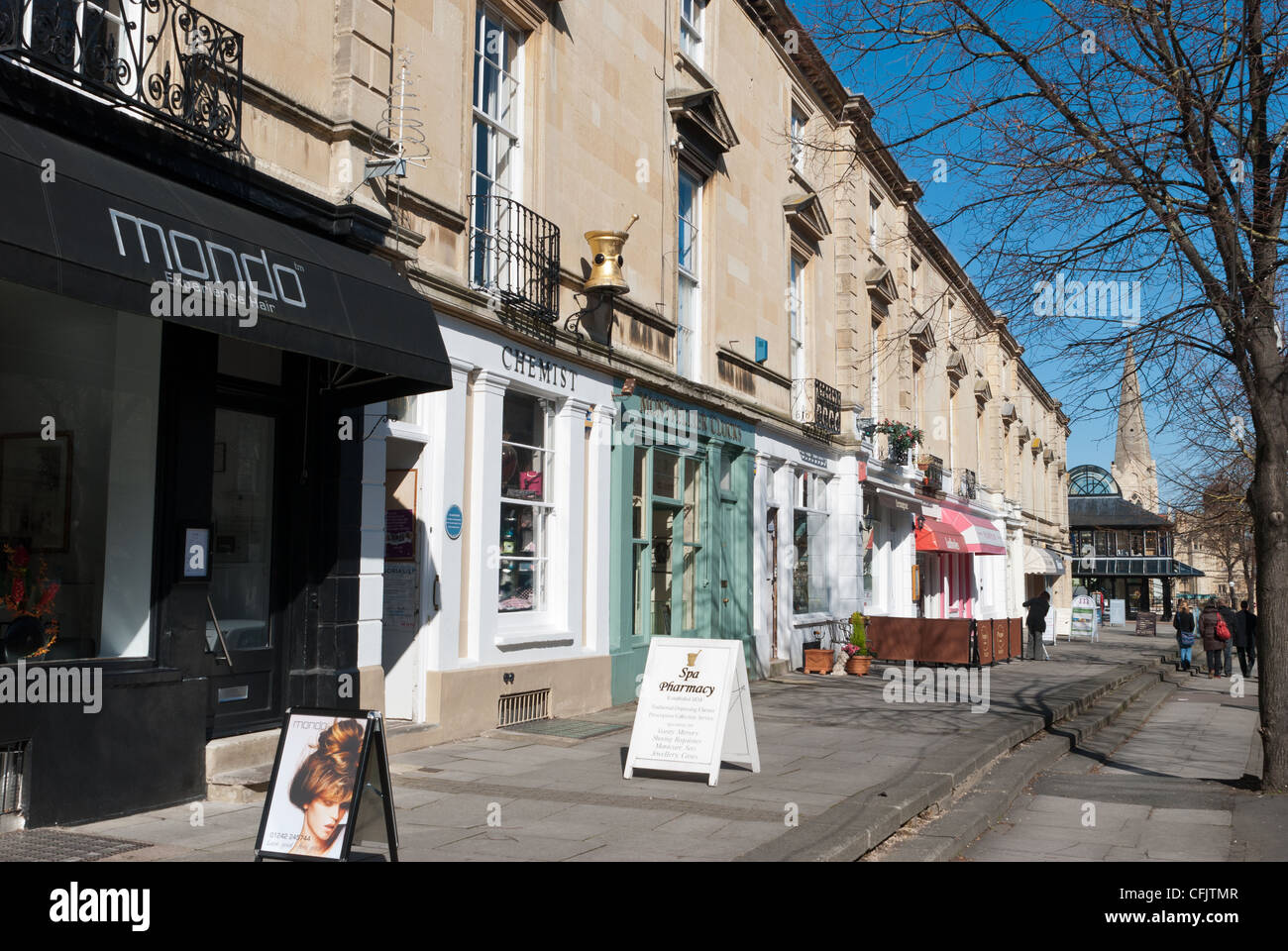 Traditional independent shops in Montpellier Street in the regency town of Cheltenham Stock