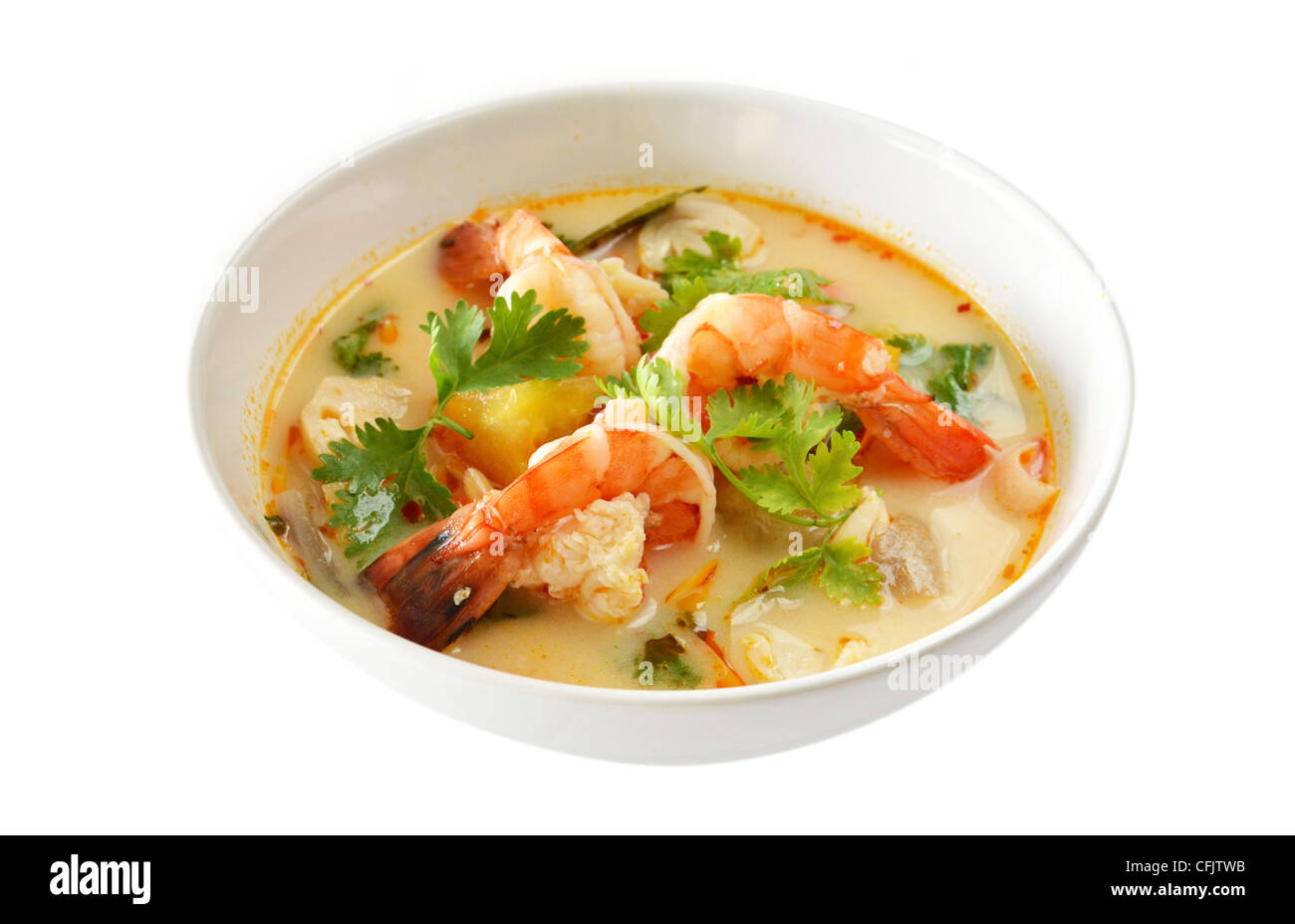Tom Yum Goong is favorite Thai Food Stock Photo
